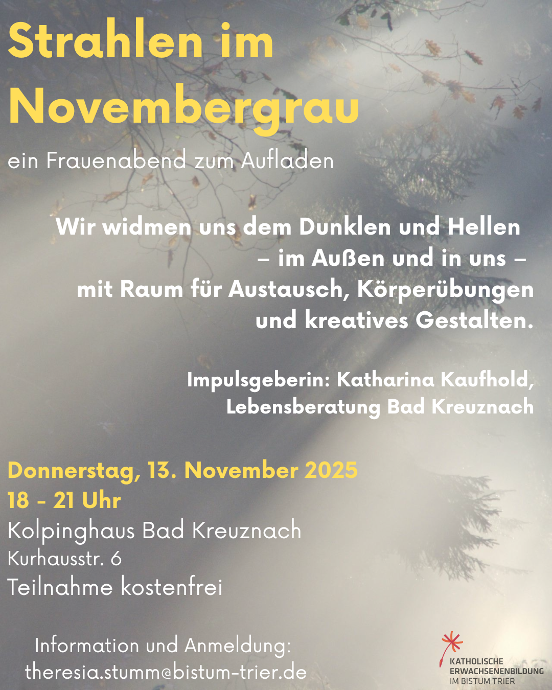 Strahlen im Novembergrau Flyer